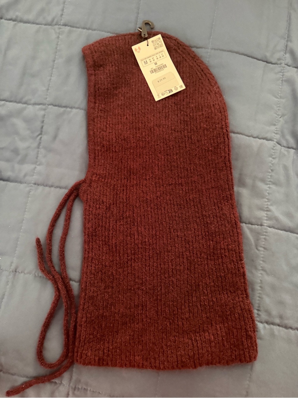 Zara Burgundy Knit Balaclava Hood